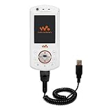 Coiled Power Hot Sync and Charge USB Data Cable w/ Tip Exchange for the Sony Ericsson w900c - Gomadic Brand