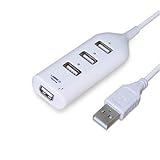 White New Plug and Play USB 2.0 Hi-speed 4-port Splitter Hub Adapter for Pc Computer Notebook