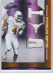 2008 Absolute Memorabilia College Materials Spectrum Prime #12 Limas Sweed - Pittsburgh Steelers (Rookie Card - Piece of Authentic Game-Worn Jersey - Serial #d to 10) (Football Cards)