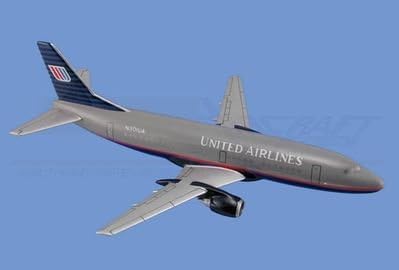 Mini Boeing 737-300, United Airlines Aircraft Model Mahogany Display Model / Toy. Includes desk stand.