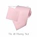 Apparel : New Mens Solid Pale Pink Tie Necktie Hanky Set