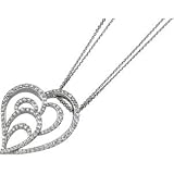 14K White Gold Diamond Heart Necklace