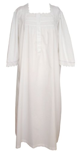 Chemise de nuit en coton brodé traditionnel Eliza Chemise de nuit en coton brodé traditionnel Eliza
