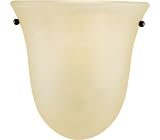 Murray Feiss WB1270CB One-Light Vista Collection Half - Wall Bracket, Corinthian Bronze with Cream Snow Glass Shade