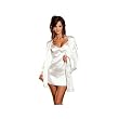 WHITE Shalimar Charmeuse Babydoll Chemise, Matching Robe and Padded Hanger