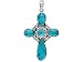 STABILIZED TURQUOISE STERLING SILVER CROSS PENDANT