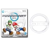 Mario Kart for Nintendo Wii and 1 Extra White Wheel (Motion Plus)