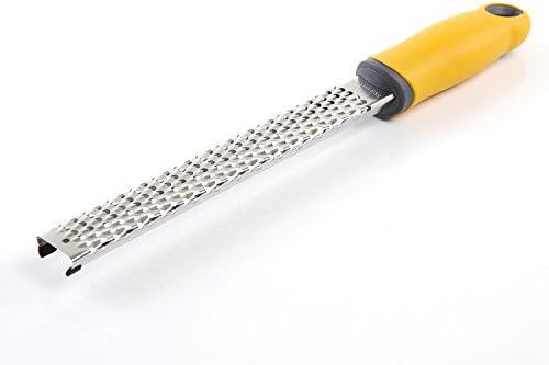iNeibo Cheese Grater & Lemon Zester - Sharp 18/8 Stainless Steel Blade - Colorful Ergonomic Handle - Easy To Grate Or Zest Lemon, Orange, Citrus, Cheese, Chocolate, Nuts
