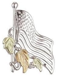 Black Hills Gold - Pin - Gold on Sterling Silver - American Flag