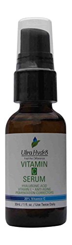 Vitamin C Serum for Face 20% - Hyaluronic Acid & Vitamin E - Natural & Organic Anti Aging Formula Stimulates Collagen, Repairs Wrinkles & Fades Age Spots - Best Anti Aging Serum With Antioxidants