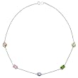 Sterling Silver Necklace with Multicolored Stones
