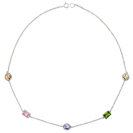 Childrens Toyshop  Jewelry : Colored Stones Sterling Silver Necklace