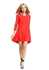 High-Low-Hem Scoop Neck Short Sleeves Club Dress/Party Dress 