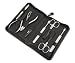 Stainless Steel 8 piece Brushed Finish Manicure Set in Nappa-Leather Case (Germany)