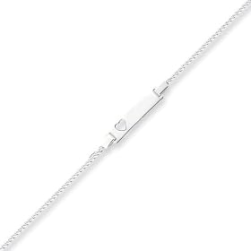 Sterling Silver Adjustable Baby ID Bracelet - 6 Inch