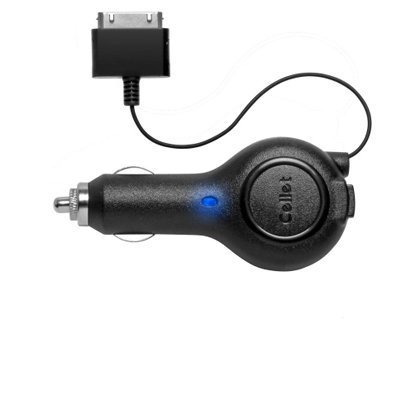 Retractable Car Charger (Made for iPhone, Licensed by Apple) for Apple iPhone 4S (Black)