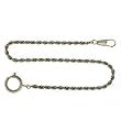 Watch Chain Fob with Rope Link Design Silver-Tone 14"