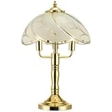 Etched Flower Petal Shade Touch Table Lamp