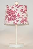 Red Toile Print Shaded White Metal Table Lamp Red Toile Print Shaded White Metal Table Lamp