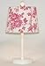 Red Toile Print Shaded White Metal Table Lamp Red Toile Print Shaded White Metal Table Lamp