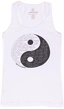LuvRevolution's Women's Racerback Tank Top - Women's athletic clothing for Pilates, Yoga, Meditation and Fitness - Plus Size Sleeveless Top available (Medium) (White)