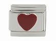 SilverBin Enamel Paint Red Heart Stainless Steel Italian Charm Link