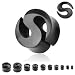Organic Black Areng Wood Saddle "S" Plugs - 1/2" (12 mm) - Sold as a Pair