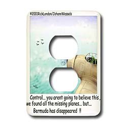 Londons Times Funny Society Cartoons - Planes Found Bermuda Triangle Lost - Light Switch Covers - 2 plug outlet cover