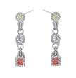Sterling Silver Fashion Earrings with Multicolor CZ - Dangling