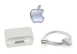 Apple OEM USB hot Sync Cradle Desktop Charger Pod with Dock Connector to USB 2.0 Cable for Apple iPhone 1st Gen 4Gb / 8Gb / 16Gb