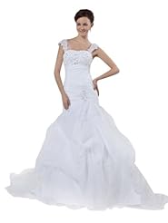 Applique Lace-Up Mermaid Organza/Satin Wedding Dress 