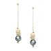 MILLE LUCCI: *BINGLE BANGLE MURANO SEA BLUE & GOLD VERMEIL EARRINGS*