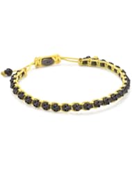 M.Cohen Handmade Designs 1 Row Oxidized Sterling Silver Skulls on Yellow Cord Bracelet