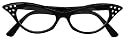 50's Black 'Bond Miss Moneypenny' Glasses - Ladies fancy Dress