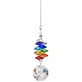 Woodstock Rainbow Makers Crystal Cascade Suncatcher, Genuine Austrian Octagon Crystal, 9-1/2-Inch Long