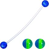 Pregnant Belly Button Ring Blue and Carribean Sea Glitter Pack