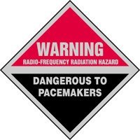 WARNING RADIO-FREQUENCY RADIATION HAZARD DANGEROUS TO PACEMAKERS 9 x 9 Adhesive Dura-Vinyl... by Accuform