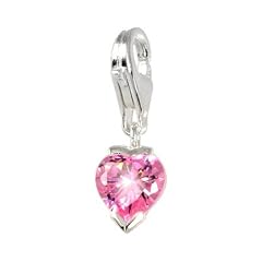 SilberDream 925 Sterling Silber Charm Herzchen pink Anh�nger f�r Armband Kette Ohrring FC208P