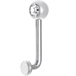 14 Gauge 5mm Clear Gem Vertical Hood Piercing -7/16" 2.5mm Rise