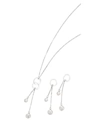 Sterling Silver Italian Anti-Tarnish Necklace and Earring Set AWSS-55-038