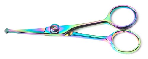 Michel Tisserand’s Plasma Coated Diamond Grooming Shears for Pets, 4.5″ Curved with Ball Tip