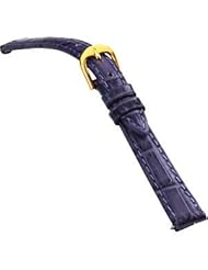 Ladies Regular 14mm Purple Alligator Grain Leather Padded Watch Strap