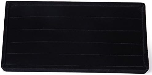 Fafada® Rings Earrings Jewelry Display Tray Showcase Storage Box Organizer Holder Black Velvet