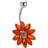 Hyacinth Gem Gerber Daisy Belly Ring