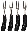 Decorative Shrimp Fork with Ebony Resin Handle Set of Four