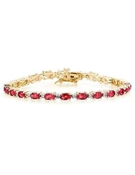14k Yellow Gold Diamond and Ruby Bracelet