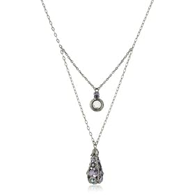 Sorrelli Chantilly Lace Silver-Tone Crystal Teardrop Pendant 