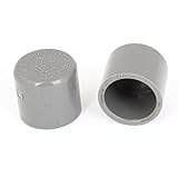 uxcell パイプコネクタキャップ　チューブエンドキャップ　配管コネクタ　管端継手アダプタ　カバー　PVC　グレー