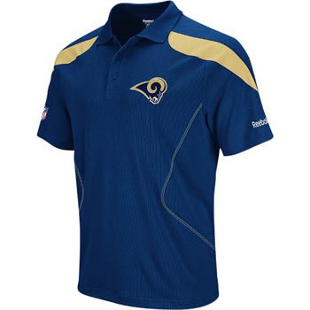 St. Louis Rams Reebok 2011 Sideline Navy Team Polo Shirt - M