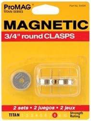 Bulk Buy: Magnetic Specialty Magnetic Clasps 3/4" Round 2/Pkg Gold 50004 (6-Pack)